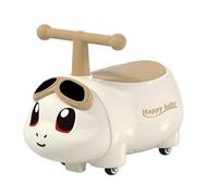 ride on car Rocking Car Peanut Shape Wiggle Cars Music Light Anti-Rollover Silent Wheel Perfect As A Gift wiggle cart(Caf,No music)