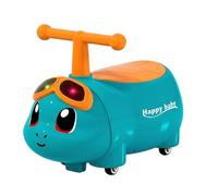 ride on car Rocking Car Peanut Shape Wiggle Cars Music Light Anti-Rollover Silent Wheel Perfect As A Gift wiggle cart(Blu,With music)