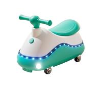 ride on car Swing Car Peanut Shape With Music Light No Pedal Anti-Rollover Swing Silent Wheels Durable And Safe wiggle cart(Blu)