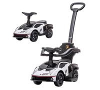 Ride-On Car White PP 86.5x40x89.5cm Toddler 2-in-1 Push Stroller Storage +Horn