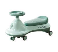 ride on car Wiggle Car Music Light Anti-rollover Swing Cars Swing Silent Flash Wheel Age 3 And Up Months wiggle cart(Grn)