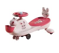 ride on car Wiggle Car Music Light Swing Cars Silent Flash Wheel Twist Turn Movement To Steer For Ages 1 Years And Up wiggle cart(Rose,No Push handle)