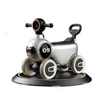 ride on car Wiggle Car Ride On Toy for Kids with Lights Music Retractable handle Storage Seat for Boys Girls wiggle cart(Silver)