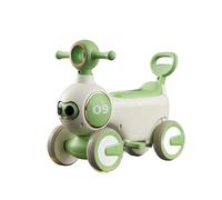 ride on car Wiggle Car Ride On Toy for Kids with Lights Music Retractable handle Storage Seat for Boys Girls wiggle cart(Grn)