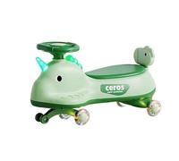 ride on car Wiggle Car With Pedal Music Light Anti-Rollover Swing Cars Silent Flashing Wheels For Ages 1 Years And Up Ride On Toys wiggle cart(Grn,With Lights and Music)