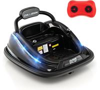 Ride On Electric Bumper With Flashing Lights Music & Remote Control Gymax Black One Size