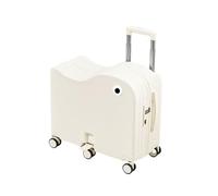Ride-On Kids Suitcase, Childrens Ride on Luggage with Side Cup Holder Design, Foldable Pedal, Password Lock, Carry On Luggage(White,20in)