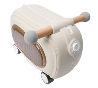 Ride On Luggage Multi Modes Anti Tipping 20L Toddler Rolling Suitcase with Wheels Music Lights Travel Carry On Suitcase for Kids Airplane Cabin Approved PP Material (Beige)