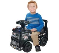 Ride On Police Car for Toddlers - Push Along Foot to Floor Sit and Scoot Patrol Truck - Indoor Outdoor Kids Ride-On with Steering Wheel Horn & Music - Sturdy Plastic Rescue Vehicle Toy