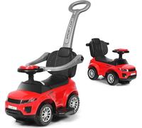 Ride On Push Car, 3 in 1 Foot to Floor Sliding Toy for Toddlers with Push Handle & Detachable Guardrail, Sound & Lights, Under Seat Storage, Gift for Boys Girls 1-3 (Red)