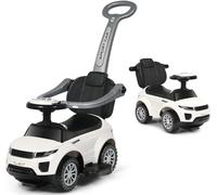 Ride On Push Car, 3 in 1 Foot to Floor Sliding Toy for Toddlers with Push Handle & Detachable Guardrail, Sound & Lights, Under Seat Storage, Gift for Boys Girls 1-3 (White)