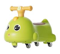 Ride On Push Car Dinosaur Themed Foot to Floor Baby Ride On Sliding Car for Boys and Girls Music & Lights Under Seat Storage (Green)