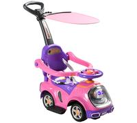 AIYAPLAY 3 In 1 Ride On Push Car - Cartoon Robot Foot To Floor Slider - Pink | TJ Hughes