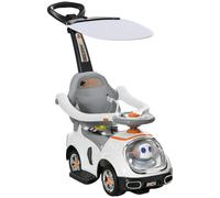 Ride-on Push Car White 89x44.5x84cm PP Steel Polyester Robot Light-Up Eyes Music