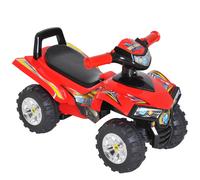 Ride On Quad Red 60x38x42cm Plastic 4-Wheel Kids LED Lights Horn Music Seat Safe