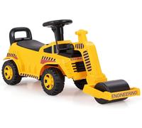 Ride on Road Roller Toy Push Car With Engine Sound & Under-Seat Storage Gymax Yellow One Size