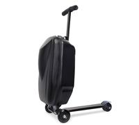 Ride On Scooter Luggage - Folding Hardshell Suitcase and Travel Trolley Combo for Kids Ages 4-15 - Multifunctional & Fun Travel Solution