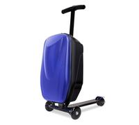 Ride On Scooter Luggage - Folding Hardshell Suitcase and Travel Trolley Combo for Kids Ages 4-15 - Multifunctional & Fun Travel Solution