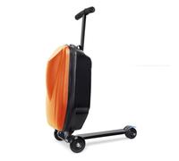 Ride On Scooter Luggage - Folding Hardshell Suitcase and Travel Trolley Combo for Kids Ages 4-15 - Multifunctional & Fun Travel Solution