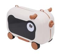 Ride On Suitcase Multi Functional Large Capacity Airline Travel Luggage Boarding for Kids PP ABS Lightweight Sturdy Pressure Proof (Brown)