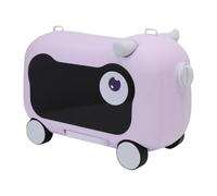Ride On Suitcase Multi Functional Large Capacity Airline Travel Luggage Boarding for Kids PP ABS Lightweight Sturdy Pressure Proof (Violet)