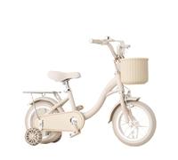ride on toy Kids Bike For Girls With Bell Basket and Pump Children's Bicycle with Rear Seat Bicycle 2-22 Inch Girls' Bikes tricycle bicyle(Beige,22inch)
