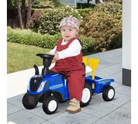Ride On Tractor Toddler Foot To Floor Slider w/ Horn Storage for 12-36 Months HOMCOM Blue One Size