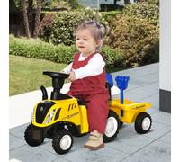 Ride On Tractor Toddler Foot To Floor Slider w/ Horn Storage for 12-36 Months HOMCOM Yellow One Size