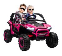 AIYAPLAY 24V 7AH Electric Car for Kids 2 Seater Remote Control UTV Pink | Ride On Car, Spring Suspension, 3 Speeds, Battery Powered Ride on Truck, LED Lights, MP3, Horn, Music