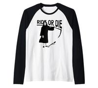 Ride or Die Grim Reaper Skater Raglan Baseball Tee