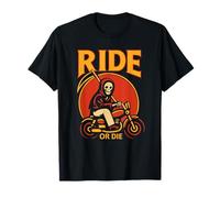 Ride Or Die Grim Reaper Skeleton Riding A Motorcycle Graphic T-Shirt