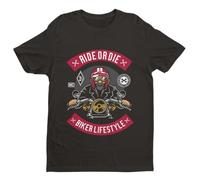 Ride Or Die, Motorcycle Lifestyle - Biker - Funny Graphic Men's T-Shirt - Casual Printed Tee - Great Gift for Dad, Husband or Brother - Black - L