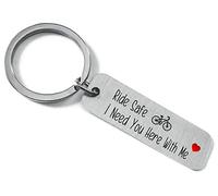 Ride Safe I Need You Here with Me Metal Keyring Tag Gift Bike Cyclist for Husband Boyfriend with Love Heart Friend Sentimental