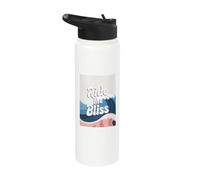 Ride The Bliss Ocean Waves Surfing Design for Beach Life Stainless Steel Insulated Water Bottle
