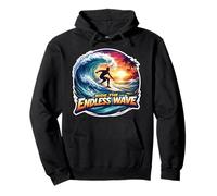 Ride The Endless Wave Surfing Funny Surfer Quote Surfboard Pullover Hoodie