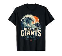 Ride The Giants Nazaré Portugal Big Wave Surfing T-Shirt