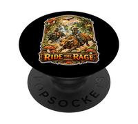 Ride The Rage Psychedelic Cowboy Mushroom Bull Rider Rodeo PopSockets Adhesive PopGrip