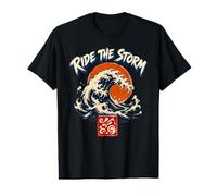 Ride the Storm Ocean Wave Japanese Ink Art Graphic Tee Value Graphic T-Shirt