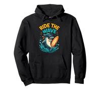 Ride The Wave Dolphin Retro Pullover Hoodie