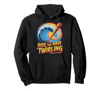 Ride The Wave of Twirling Baton Wave Design Pullover Hoodie