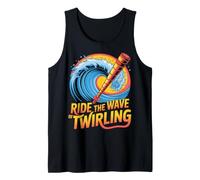 Ride The Wave of Twirling Baton Wave Design Tank Top