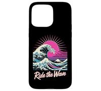 Ride The Wave Retro Japanese Surf Sunset Case for iPhone 15 Pro Max