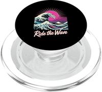 Ride The Wave Retro Japanese Surf Sunset PopSockets PopGrip for MagSafe