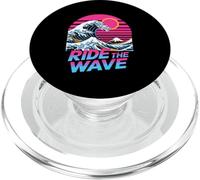 Ride The Wave Retro Surf Ocean Sunset Vibes PopSockets PopGrip for MagSafe