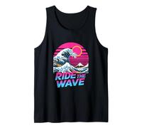 Ride The Wave Retro Surf Ocean Sunset Vibes Tank Top