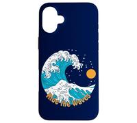 Ride The Wave Retro Traditional Tattoo Art Beach Sunrise Case for iPhone 16 Plus