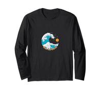Ride The Wave Retro Traditional Tattoo Art Beach Sunrise Long Sleeve T-Shirt