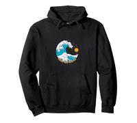 Ride The Wave Retro Traditional Tattoo Art Beach Sunrise Pullover Hoodie