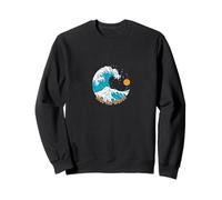 Ride The Wave Retro Traditional Tattoo Art Beach Sunrise Sweatshirt
