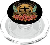Ride the Wave Surfing Hawaii Beach Surfboarder Surfer PopSockets PopGrip for MagSafe